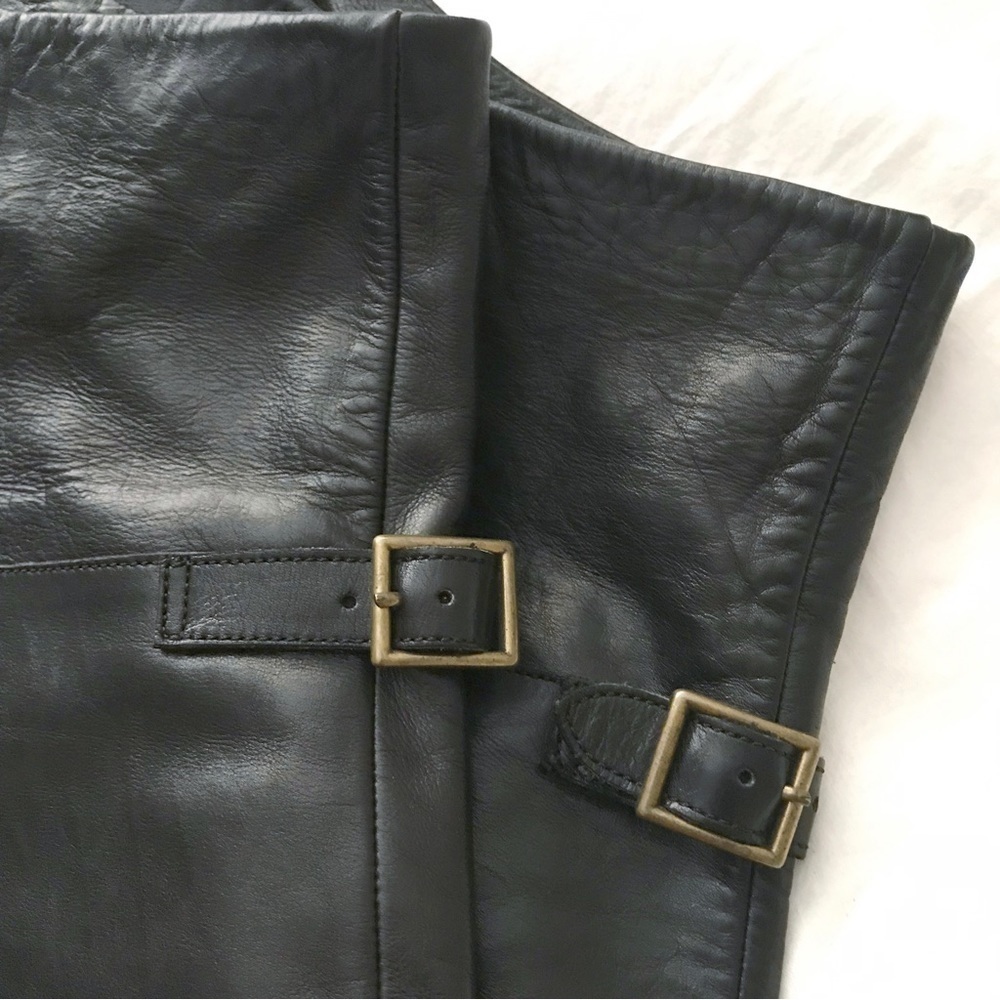 Ralph Lauren Over the Knee OTK Leather Block Heel Boots Black 8.5‍‍‍‍‍‍‍‍‍‍‍‍‍‍ - Picture 5 of 12